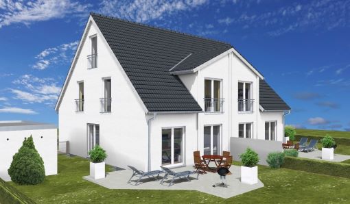 DG 123 DG Garten Giebel West mit Garage 3D S K2